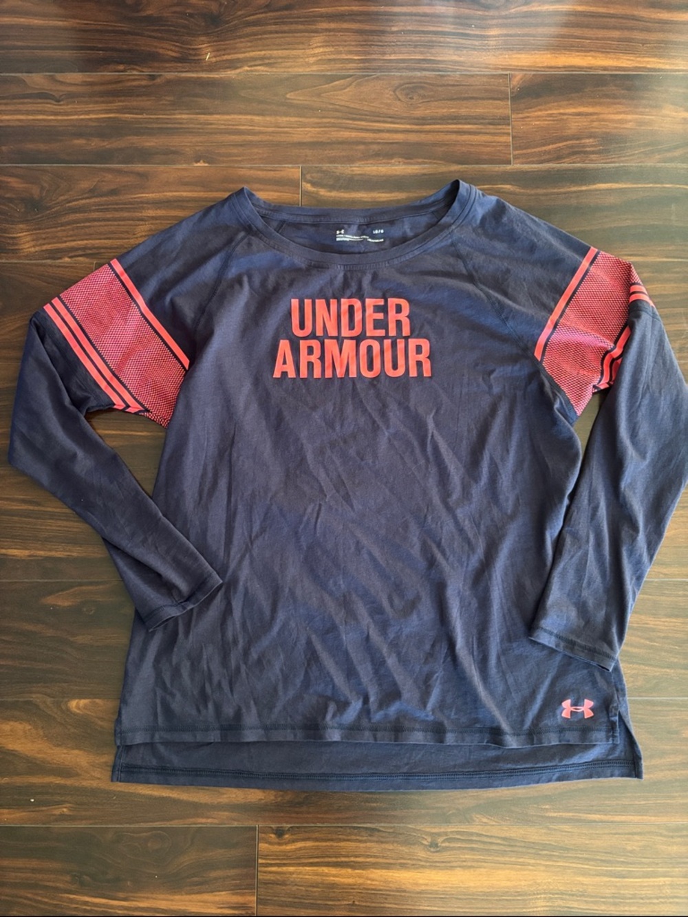 Under Armour Navy Long Sleeve Shirt with Pink Accents
